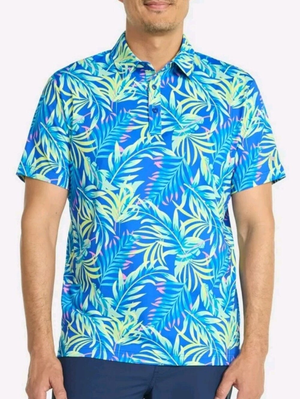 NWT BirdieBound  Tropical Leaf Golf Polo